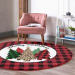- RealHomes Dijital Baskılı Kaymaz Tabanlı Comfort Yuvarlak Halı - Realhomes Kırmızı Ekose Mery Christmas Özel Tasarım Modern Bordo Outdoor Yıkanabilir Kaymaz Tabanlı Yuvarlak Halı Realhomes