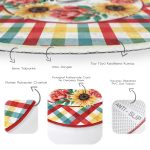 - RealHomes Dijital Baskılı Kaymaz Tabanlı Comfort Yuvarlak Halı - Realhomes  Realhomes Renkli Ekose Motifli Gül Ayçiçeği Tasarımlı Turuncu Banyo Yıkanabilir Kaymaz Tabanlı Yuvarlak Halı Realhomes