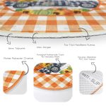 - RealHomes Dijital Baskılı Kaymaz Tabanlı Comfort Yuvarlak Halı - Realhomes  Turuncu Ekose Motifli Kabak Tasarımlı Modern Outdoor Yıkanabilir Kaymaz Tabanlı Yuvarlak Halı Realhomes