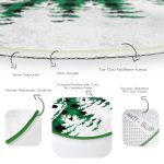 - RealHomes Dijital Baskılı Kaymaz Tabanlı Comfort Yuvarlak Halı - Realhomes Yeşil Ekose Motifli Noel Baba ve Geyikleri Modern Banyo Yıkanabilir Kaymaz Tabanlı Yuvarlak Halı Realhomes