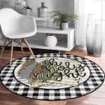 - RealHomes Dijital Baskılı Kaymaz Tabanlı Comfort Yuvarlak Halı - Realhomes  Realhomes Siyah Beyaz Ekose Motifli Özel Tasarım Modern Banyo Yıkanabilir Kaymaz Tabanlı Yuvarlak Halı Realhomes