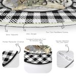 - RealHomes Dijital Baskılı Kaymaz Tabanlı Comfort Yuvarlak Halı - Realhomes  Realhomes Siyah Beyaz Ekose Motifli Özel Tasarım Modern Banyo Yıkanabilir Kaymaz Tabanlı Yuvarlak Halı Realhomes