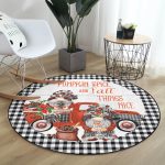 - RealHomes Dijital Baskılı Kaymaz Tabanlı Comfort Yuvarlak Halı - Realhomes  Siyah Beyaz Ekose Pumpkin Özel Tasarımlı Modern Renkli Banyo Yıkanabilir Kaymaz Tabanlı Yuvarlak Halı Realhomes