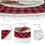 - RealHomes Dijital Baskılı Kaymaz Tabanlı Comfort Yuvarlak Halı - Realhomes  Kırmızı Ekose Motifli Mery Christmas Temalı Modern Siyah Banyo Yıkanabilir Kaymaz Tabanlı Yuvarlak Halı Realhomes