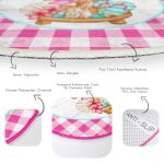 - RealHomes Dijital Baskılı Kaymaz Tabanlı Comfort Yuvarlak Halı - Realhomes  Pembe Ekose Özel Tasarım Dijital Baskılı Modern Outdoor Yıkanabilir Kaymaz Tabanlı Yuvarlak Halı Realhomes