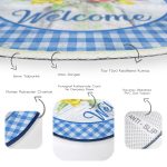 - RealHomes Dijital Baskılı Kaymaz Tabanlı Comfort Yuvarlak Halı - Realhomes Mavi Ekose Motifli Renkli Güller Özel Tasarım Lacivert Banyo Yıkanabilir Kaymaz Tabanlı Yuvarlak Halı Realhomes