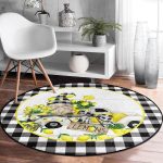 - RealHomes Dijital Baskılı Kaymaz Tabanlı Comfort Yuvarlak Halı - Realhomes  Realhomes Limon Tasarımlı Ekose Motifli Modern Gold Banyo Yıkanabilir Kaymaz Tabanlı Yuvarlak Kadife Halı Realhomes