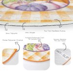 - RealHomes Dijital Baskılı Kaymaz Tabanlı Comfort Yuvarlak Halı - Realhomes  Turuncu Damalı Kabak Temalı Dijital Baskılı Modern Banyo Yıkanabilir Kaymaz Tabanlı Yuvarlak Halı Realhomes