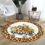 - RealHomes Dijital Baskılı Kaymaz Tabanlı Comfort Yuvarlak Halı - Realhomes  Realhomes Leopar Desenli Kabak Temalı Modern Turuncu Outdoor Yıkanabilir Kaymaz Tabanlı Yuvarlak Halı Realhomes