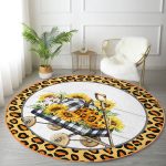 - RealHomes Dijital Baskılı Kaymaz Tabanlı Comfort Yuvarlak Halı - Realhomes  Realhomes Leopar Desenli Kabak Temalı Modern Turuncu Outdoor Yıkanabilir Kaymaz Tabanlı Yuvarlak Halı Realhomes