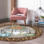 - RealHomes Dijital Baskılı Kaymaz Tabanlı Comfort Yuvarlak Halı - Realhomes Realhomes Leopar Tasarımlı Kabak Temalı Welcome Renkli Outdoor Yıkanabilir Kaymaz Tabanlı Yuvarlak Halı Realhomes