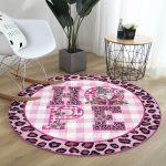 - RealHomes Dijital Baskılı Kaymaz Tabanlı Comfort Yuvarlak Halı - Realhomes  Realhomes Pembe Leopar Desenli Hope Tasarımlı Modern Outdoor Yıkanabilir Kaymaz Tabanlı Yuvarlak Halı Realhomes