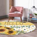 - RealHomes Dijital Baskılı Kaymaz Tabanlı Comfort Yuvarlak Halı - Realhomes  Realhomes Dijital Baskılı Hello Summer Özel Tasarımlı Gold Outdoor Yıkanabilir Kaymaz Tabanlı Yuvarlak Kadife Halı Realhomes