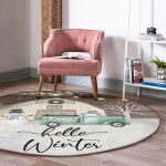 - RealHomes Dijital Baskılı Kaymaz Tabanlı Comfort Yuvarlak Halı - Realhomes Realhomes Kar Temalı Hello Winter Tasarımlı Kahverengi Outdoor Yıkanabilir Kaymaz Tabanlı Yuvarlak Halı Realhomes