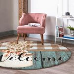 - RealHomes Dijital Baskılı Kaymaz Tabanlı Comfort Yuvarlak Halı - Realhomes  Realhomes Welcome Tasarımlı Ekose Motifli Renkli Outdoor Yıkanabilir Kaymaz Tabanlı Yuvarlak Kadife Halı Realhomes