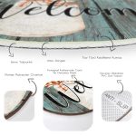 - RealHomes Dijital Baskılı Kaymaz Tabanlı Comfort Yuvarlak Halı - Realhomes  Realhomes Welcome Tasarımlı Ekose Motifli Renkli Outdoor Yıkanabilir Kaymaz Tabanlı Yuvarlak Kadife Halı Realhomes