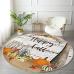 - RealHomes Dijital Baskılı Kaymaz Tabanlı Comfort Yuvarlak Halı - Realhomes  Realhomes Kabak Tasarımlı Dijital Baskılı Kahverengi Outdoor Yıkanabilir Kaymaz Tabanlı Yuvarlak Halı Realhomes