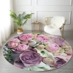 - RealHomes Dijital Baskılı Kaymaz Tabanlı Comfort Yuvarlak Halı - Realhomes Realhomes Pembe Güller Dijital Baskılı Salon ve Oturma Odası Yıkanabilir Kaymaz Tabanlı Yuvarlak Halı Realhomes