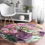 - RealHomes Dijital Baskılı Kaymaz Tabanlı Comfort Yuvarlak Halı - Realhomes Realhomes Pembe Güller Dijital Baskılı Salon ve Oturma Odası Yıkanabilir Kaymaz Tabanlı Yuvarlak Halı Realhomes