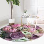 - RealHomes Dijital Baskılı Kaymaz Tabanlı Comfort Yuvarlak Halı - Realhomes Realhomes Pembe Güller Dijital Baskılı Salon ve Oturma Odası Yıkanabilir Kaymaz Tabanlı Yuvarlak Halı Realhomes