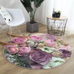 - RealHomes Dijital Baskılı Kaymaz Tabanlı Comfort Yuvarlak Halı - Realhomes Realhomes Pembe Güller Dijital Baskılı Salon ve Oturma Odası Yıkanabilir Kaymaz Tabanlı Yuvarlak Halı Realhomes