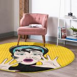 - RealHomes Dijital Baskılı Kaymaz Tabanlı Comfort Yuvarlak Halı - Realhomes  Realhomes Pop Art Resimli Dijital Baskılı Pembe Çocuk ve Genç Odası Yıkanabilir Kaymaz Tabanlı Yuvarlak Halı Realhomes