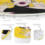 - RealHomes Dijital Baskılı Kaymaz Tabanlı Comfort Yuvarlak Halı - Realhomes  Realhomes Pop Art Resimli Dijital Baskılı Pembe Çocuk ve Genç Odası Yıkanabilir Kaymaz Tabanlı Yuvarlak Halı Realhomes