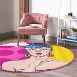 - RealHomes Dijital Baskılı Kaymaz Tabanlı Comfort Yuvarlak Halı - Realhomes  Realhomes Pop Art Dijital Baskılı Pembe Çocuk ve Genç Odası Yıkanabilir Kaymaz Tabanlı Yuvarlak Halı Realhomes
