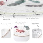 - RealHomes Dijital Baskılı Kaymaz Tabanlı Comfort Yuvarlak Halı - Realhomes  Kuş Tüyü Resimli Dijital Baskılı Krem Salon ve Oturma Odası Yıkanabilir Kaymaz Tabanlı Yuvarlak Halı Realhomes