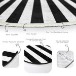 - RealHomes Dijital Baskılı Kaymaz Tabanlı Comfort Yuvarlak Halı - Realhomes Realhomes Dijital Baskılı Siyah Beyaz Çizgili Ofis Yıkanabilir Kaymaz Tabanlı Yuvarlak Kadife Halı Realhomes