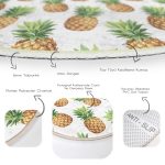 - RealHomes Dijital Baskılı Kaymaz Tabanlı Comfort Yuvarlak Halı - Realhomes  Realhomes Ananas Desenli Dijital Baskı Yeşil Outdoor Yıkanabilir Kaymaz Tabanlı Yuvarlak Kadife Halı Realhomes