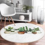 - RealHomes Dijital Baskılı Kaymaz Tabanlı Comfort Yuvarlak Halı - Realhomes Realhomes Beatiful Cactus Dijital Baskılı Yeşil Outdoor Yıkanabilir Kaymaz Tabanlı Yuvarlak Kadife Halı Realhomes