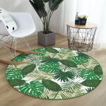 - RealHomes Dijital Baskılı Kaymaz Tabanlı Comfort Yuvarlak Halı - Realhomes Realhomes Yaprak Motifli Dijital Baskılı Yeşil Outdoor Yıkanabilir Kaymaz Tabanlı Yuvarlak Halı Realhomes