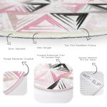 - RealHomes Dijital Baskılı Kaymaz Tabanlı Comfort Yuvarlak Halı - Realhomes  Realhomes Renkli Üçgen Motifler Dijital Baskılı Pembe Banyo Yıkanabilir Kaymaz Tabanlı Yuvarlak Halı Realhomes