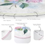 - RealHomes Dijital Baskılı Kaymaz Tabanlı Comfort Yuvarlak Halı - Realhomes  Ortanca Çiçeği Figürlü Özel Tasarım Dijital Baskılı Modern Pembe Banyo Yıkanabilir Kaymaz Tabanlı Yuvarlak Halı Realhomes