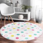 - RealHomes Dijital Baskılı Kaymaz Tabanlı Comfort Yuvarlak Halı - Realhomes  Realhomes Renkli Puantiyeli Dijital Baskılı Pembe Mutfak Yıkanabilir Kaymaz Tabanlı Yuvarlak Kadife Halı Realhomes