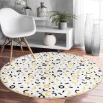 - RealHomes Dijital Baskılı Kaymaz Tabanlı Comfort Yuvarlak Halı - Realhomes Realhomes Geometrik Motifli Dijital Baskılı Gold Koridor ve Antre Yıkanabilir Kaymaz Tabanlı Yuvarlak Halı Realhomes