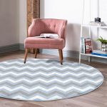 - RealHomes Dijital Baskılı Kaymaz Tabanlı Comfort Yuvarlak Halı - Realhomes  Mavi Gri Zikzak Desenli Dijital Baskılı Lacivert Çocuk ve Genç Odası Yıkanabilir Kaymaz Tabanlı Yuvarlak Halı Realhomes