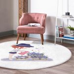 - RealHomes Dijital Baskılı Kaymaz Tabanlı Comfort Yuvarlak Halı - Realhomes  Realhomes Kız Temalı Dijital Baskılı Lacivert Çocuk ve Genç Odası Yıkanabilir Kaymaz Tabanlı Yuvarlak Halı Realhomes