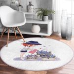 - RealHomes Dijital Baskılı Kaymaz Tabanlı Comfort Yuvarlak Halı - Realhomes  Realhomes Kız Temalı Dijital Baskılı Lacivert Çocuk ve Genç Odası Yıkanabilir Kaymaz Tabanlı Yuvarlak Halı Realhomes
