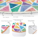 - RealHomes Dijital Baskılı Kaymaz Tabanlı Comfort Yuvarlak Halı - Realhomes Renkli Geometrik Resimli Dijital Baskılı Modern Banyo Yıkanabilir Kaymaz Tabanlı Yuvarlak Halı Realhomes