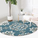 - RealHomes Dijital Baskılı Kaymaz Tabanlı Comfort Yuvarlak Halı - Realhomes Özel Tasarım Motifli Dijital Baskılı Modern Renkli Salon ve Oturma Odası Yıkanabilir Kaymaz Tabanlı Yuvarlak Halı Realhomes