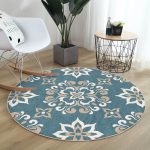 - RealHomes Dijital Baskılı Kaymaz Tabanlı Comfort Yuvarlak Halı - Realhomes Özel Tasarım Motifli Dijital Baskılı Modern Renkli Salon ve Oturma Odası Yıkanabilir Kaymaz Tabanlı Yuvarlak Halı Realhomes