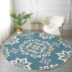 - RealHomes Dijital Baskılı Kaymaz Tabanlı Comfort Yuvarlak Halı - Realhomes Özel Tasarım Motifli Dijital Baskılı Modern Renkli Salon ve Oturma Odası Yıkanabilir Kaymaz Tabanlı Yuvarlak Halı Realhomes