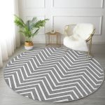 - RealHomes Dijital Baskılı Kaymaz Tabanlı Comfort Yuvarlak Halı - Realhomes  Realhomes Gri Zikzak Temalı Dijital Baskılı Modern Ofis Yıkanabilir Kaymaz Tabanlı Yuvarlak Halı Realhomes