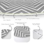 - RealHomes Dijital Baskılı Kaymaz Tabanlı Comfort Yuvarlak Halı - Realhomes  Realhomes Gri Zikzak Temalı Dijital Baskılı Modern Ofis Yıkanabilir Kaymaz Tabanlı Yuvarlak Halı Realhomes