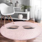 - RealHomes Dijital Baskılı Kaymaz Tabanlı Comfort Yuvarlak Halı - Realhomes  Realhomes Modern Kirpik Dijital Baskılı Pembe Yatak Odası Yıkanabilir Kaymaz Tabanlı Yuvarlak Kadife Halı Realhomes