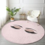 - RealHomes Dijital Baskılı Kaymaz Tabanlı Comfort Yuvarlak Halı - Realhomes  Realhomes Modern Kirpik Dijital Baskılı Pembe Yatak Odası Yıkanabilir Kaymaz Tabanlı Yuvarlak Kadife Halı Realhomes