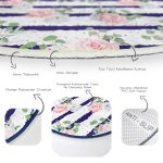 - RealHomes Dijital Baskılı Kaymaz Tabanlı Comfort Yuvarlak Halı - Realhomes  Realhomes Gül Demeti Desenli Dijital Baskılı Lacivert Yatak Odası Yıkanabilir Kaymaz Tabanlı Yuvarlak Halı Realhomes