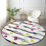 - RealHomes Dijital Baskılı Kaymaz Tabanlı Comfort Yuvarlak Halı - Realhomes  Realhomes Yatay Temalı Gökkuşağı Puanlı Modern Renkli Mutfak Yıkanabilir Kaymaz Tabanlı Yuvarlak Halı Realhomes